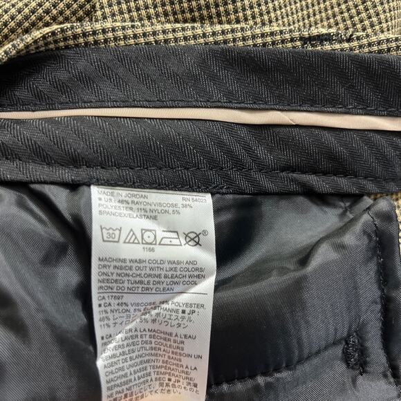 Banana Republic Sloan Machine-Washable Ankle Pants Brown Micro Check Size 8 NWT - Picture 10 of 12